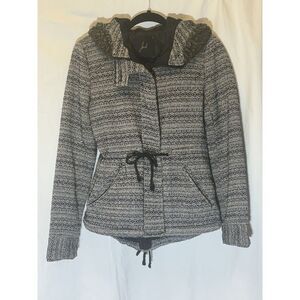 Jack. Heavy Jacket Size M Gray And Black Full Zip EUC‎ V4